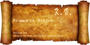 Kramarik Viktor névjegykártya